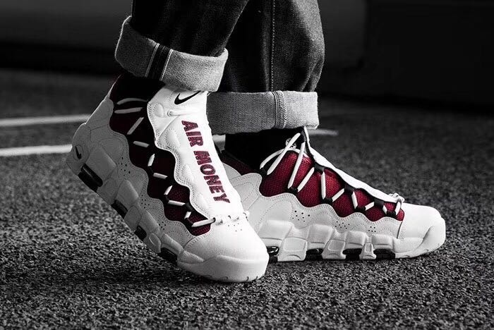 Nike Air More Money LA White Wine Red Black Shoes